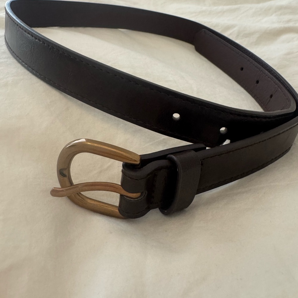Brandy Melville Brown Belt with Gold Buckle NWOT
